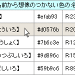 テーブルの行にマウスが乗ったときに背景色を変える